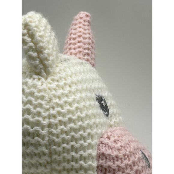 Modern Baby Knit Unicorn Security Blanket Cream & Pink - Picture 11 of 12